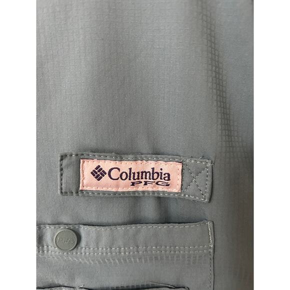 Columbia PFG Omni-Shade Vented Fishing Shirt Men’s Large Teal Long Sleeve - Picture 13 of 15